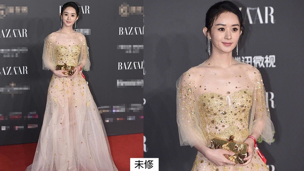 趙麗穎、劉詩詩同場比美!12女星紅毯造型精修vs未修,楊紫被嫌老氣,林允胖到讓人驚訝