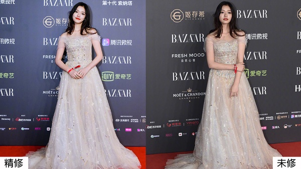 趙麗穎、劉詩詩同場比美!12女星紅毯造型精修vs未修,楊紫被嫌老氣,林允胖到讓人驚訝