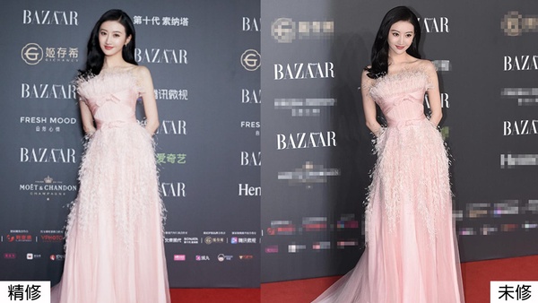 趙麗穎、劉詩詩同場比美!12女星紅毯造型精修vs未修,楊紫被嫌老氣,林允胖到讓人驚訝