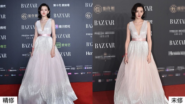 趙麗穎、劉詩詩同場比美!12女星紅毯造型精修vs未修,楊紫被嫌老氣,林允胖到讓人驚訝