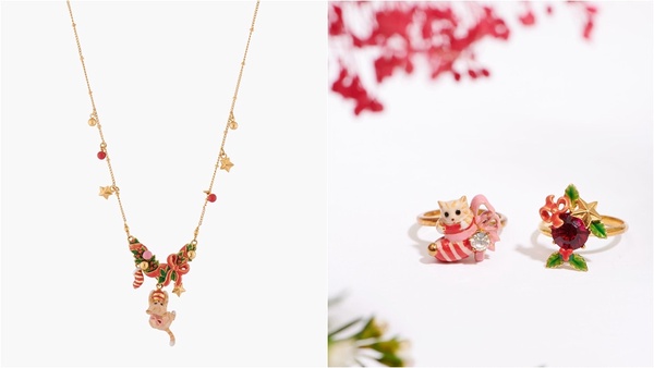AHKAK petit ruban rose項鍊NT$15,700_AHKAK ruban diamond戒指NT$90,600_AHKAK petit ruban rose耳環NT$50,300