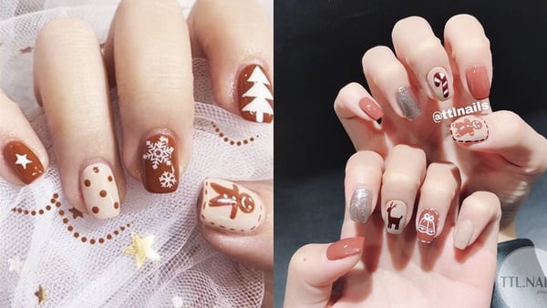 指尖上的聖誕節！7款「聖誕美甲」，復古格紋、浪滿雪花、焦糖系美甲暖心盤點～