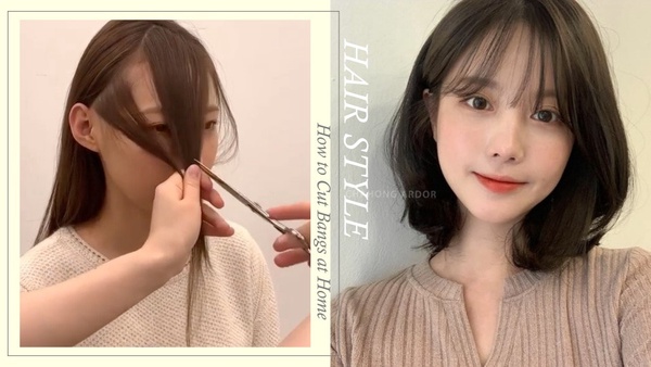 髮型師剪「瘦臉瀏海」教學！關鍵分線+拇指弧度，手殘黨也能居家剪髮、中分變空氣瀏海