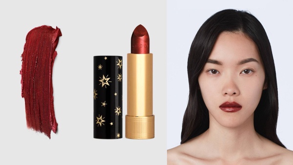 Gucci最新「金屬亮面唇膏」，絕美流沙金星星黑管，#408胭脂粉、#25艷紅絕美必收～
