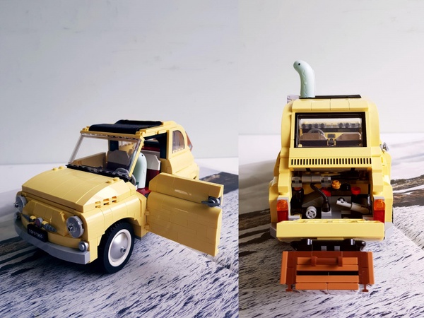 樂高把Fiat 500縮小了！6個超萌細節，鵝黃色樂高版Fiat 500完美重現60年代的復古感