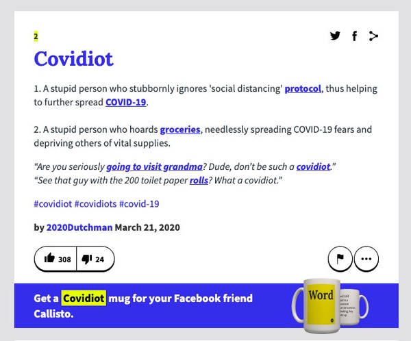 「防疫豬隊友」最新名詞出爐!防疫期間趴趴走的「Covidiot」,新冠白癡例句解析!