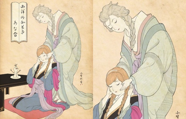 當迪士尼公主化身「浮世繪美人」，灰姑娘穿上木屐、仙杜瑞拉換上和服太夢幻！