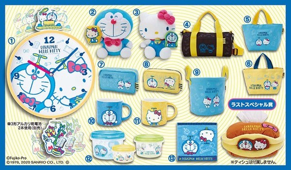 哆啦A夢 x Hello Kitty抽抽樂可愛登場，超萌擺鐘、銅鑼燒面紙套，讓人好想通通收藏！