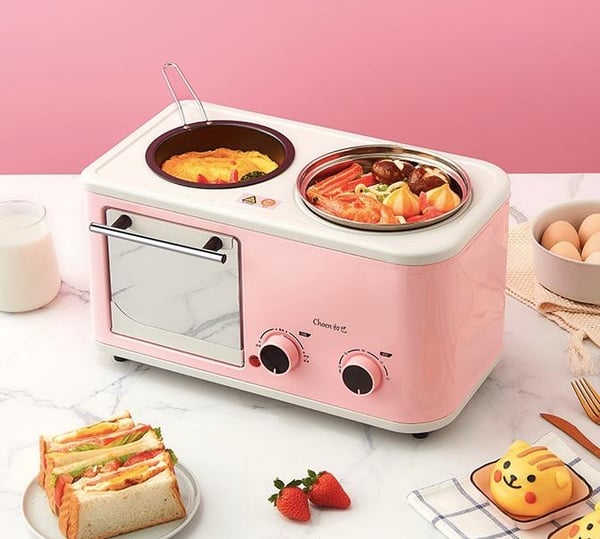 日本「三合一早餐機」根本主婦救星!夢幻少女粉、三合一煎烤煮,早上多睡10分鐘!