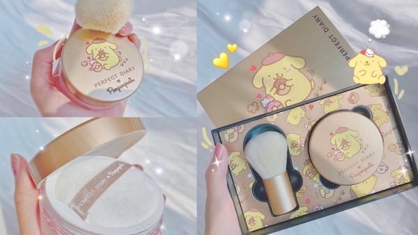 完美日記 x 三麗鷗聯名上市!「大耳狗、布丁狗、蛋黃哥」霧感蜜粉,連補妝都被萌暈!