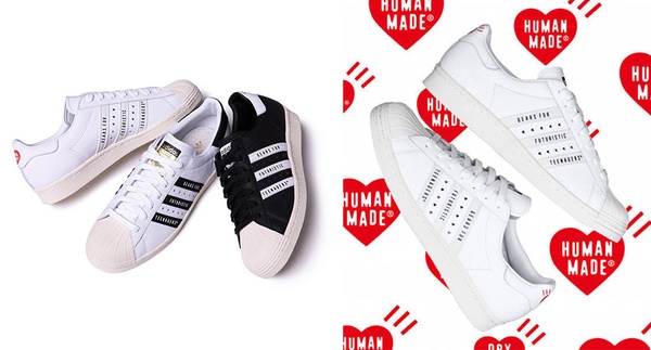 adidas Originals X Human Made推出聯名鞋款，黑白配色+愛心元素，百搭又可愛～