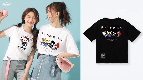 ROCKCOCO X 三麗鷗「Hello Kitty FRIENDS T恤」萌度破表，三麗鷗粉快快收藏！