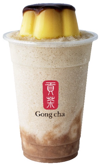 芋泥尬布丁新風味太強了！貢茶＋統一布丁推新品「布丁蛋糕芋泥冰沙」Q彈綿密必喝！