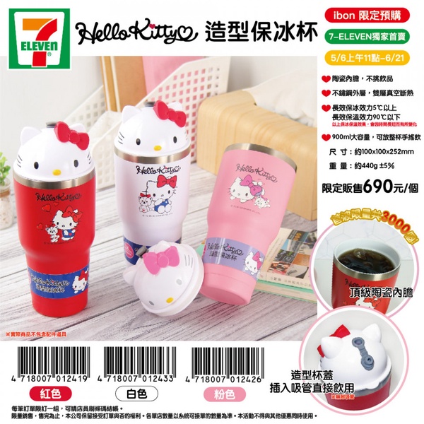 7-11「Hello Kitty保冰杯」！加碼超Q的咖波雨衣＆角落小夥伴雞蛋豆奶，全都在這天開賣