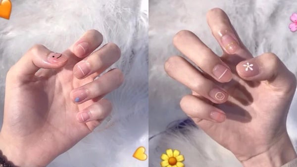 夏日清爽「透明美甲」提案!透明素色超顯指長,點綴小圖案就很可愛~