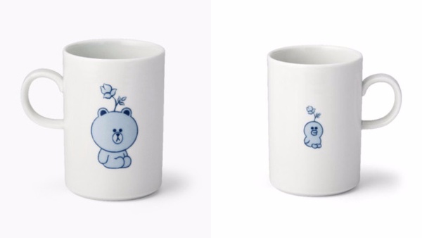 LINE FRIENDS x 光州陶瓷餐具古典登場！淺藍水墨畫熊大碰上傳統白瓷，意外超有質感～