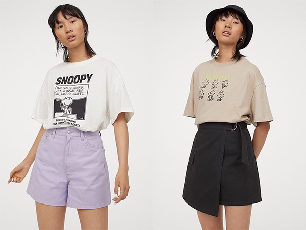 H&M X 史努比亞洲時尚系列「長版上衣」售價499元