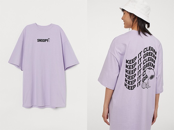 H&M X 史努比亞洲時尚系列「長版上衣」售價499元