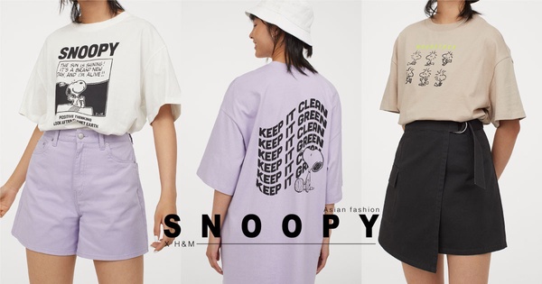 H&M X 史努比亞洲時尚系列「長版上衣」售價499元