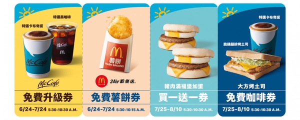 麥當勞「豬肉滿福堡加蛋」買一送一！麥當勞送《早安優惠券》，還要免費請你吃薯餅！