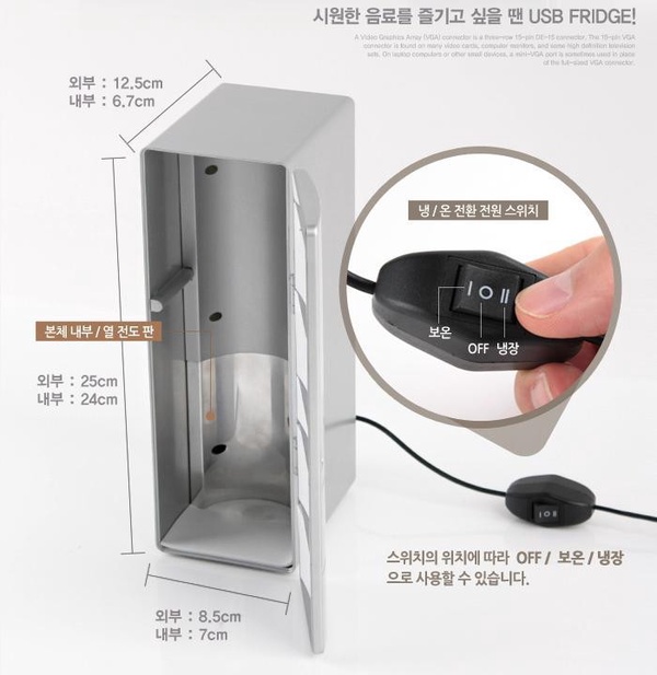 懶人必備！韓國推出「USB充電式小冰箱」，縮小版冰箱外型，讓你隨時隨地都能享用冷飲