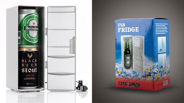 懶人必備！韓國推出「USB充電式小冰箱」，縮小版冰箱外型，讓你隨時隨地都能享用冷飲