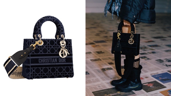 Dior Lady D-Lite 刺繡包，2020 秋冬再推「牛仔藍」、「煙燻玫瑰粉」新色！