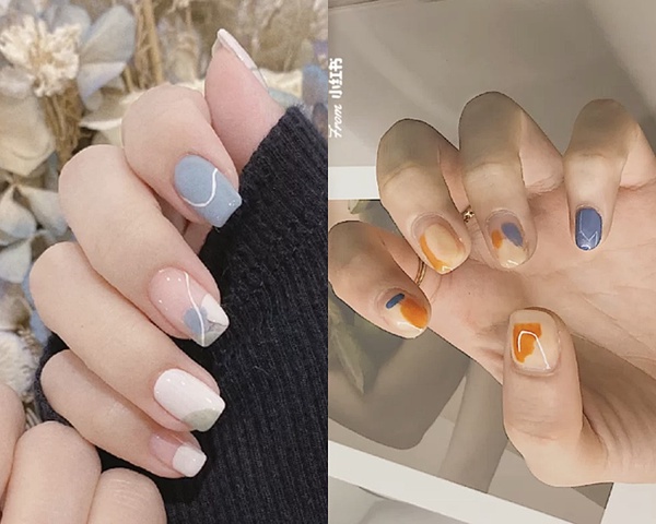 色塊筆刷X抽象線條美甲