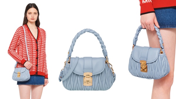 寶寶藍包包推薦 #Miu Miu MATELASSÉ皮革手袋,NT$53,000