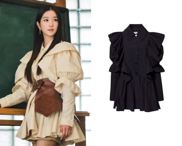 《雖然是精神病》徐睿知同款穿搭2 MINJUKIM Puffy Sleeve Jacket, Beige ₩515,000,NT.12,628