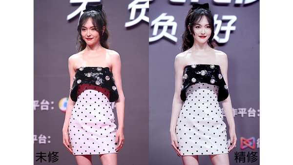 唐嫣產後首次亮相！10女星紅毯造型未修vs精修，迪麗熱巴腿好絕，Angelababy的腿修長了