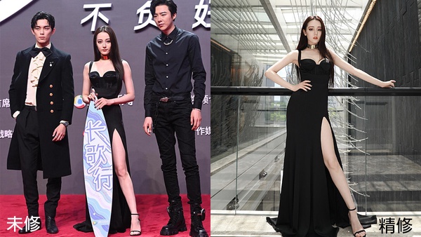 唐嫣產後首次亮相！10女星紅毯造型未修vs精修，迪麗熱巴腿好絕，Angelababy的腿修長了