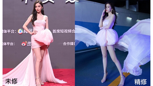 唐嫣產後首次亮相！10女星紅毯造型未修vs精修，迪麗熱巴腿好絕，Angelababy的腿修長了
