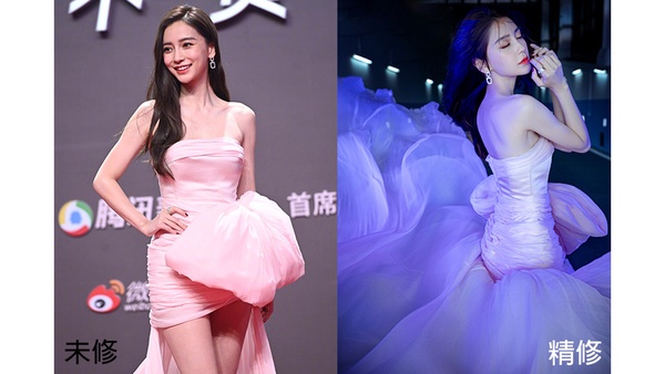唐嫣產後首次亮相！10女星紅毯造型未修vs精修，迪麗熱巴腿好絕，Angelababy的腿修長了