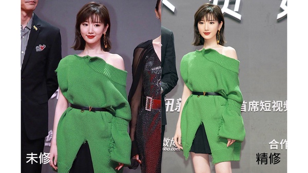 唐嫣產後首次亮相！10女星紅毯造型未修vs精修，迪麗熱巴腿好絕，Angelababy的腿修長了