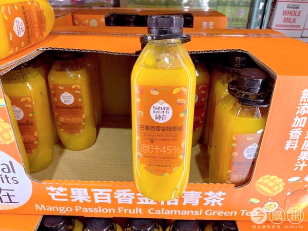 好市多 純在「芒果百香金桔青茶」／售價239元（2瓶一組）