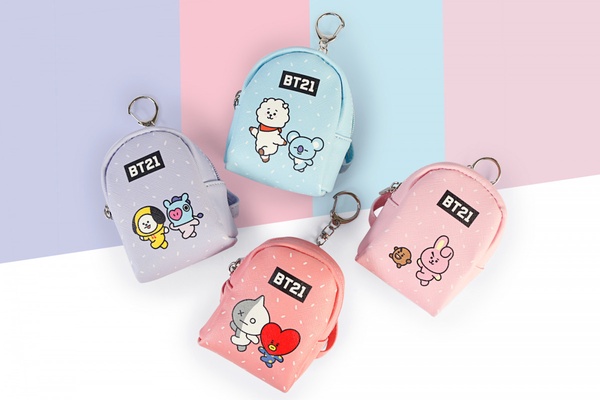 BT21「迷你後背包零錢包」7-11開賣!共四款宇宙明星造型,還可當鑰匙圈使用~