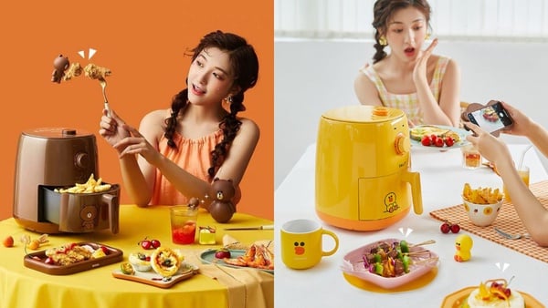 最萌氣炸鍋登場！LINE FRIENDS「熊大氣炸鍋」太可愛，不沾塗層、雙旋鈕超適合新手