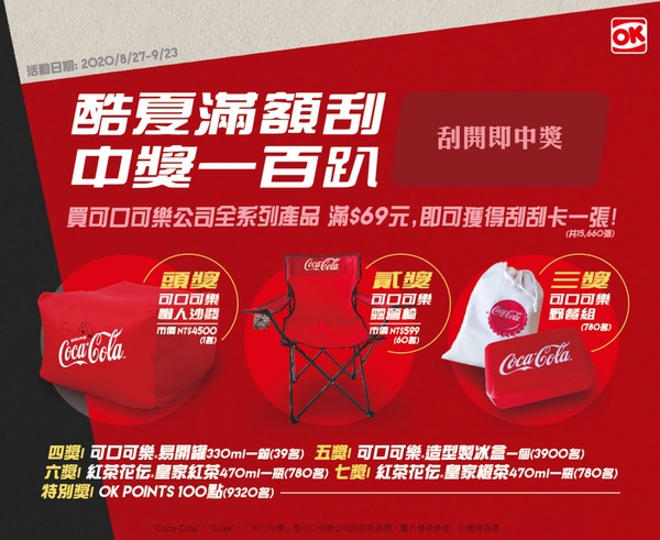 可口可樂「水桶包加價購」!OKmart獨家限定,還有機會抽中「可口可樂懶人沙發」!