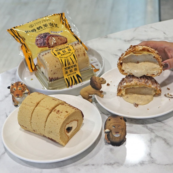 「7-11 X 老虎堂」甜點第二彈！爆漿「伯爵奶茶泡芙」＆超濃「黑糖厚奶蛋糕捲 ​」必吃