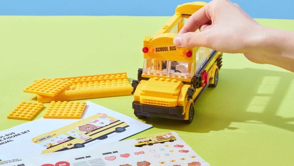LINE FRIENDS「校車積木組」登場！打造專屬黃色校車，和寶寶熊大一起上學去