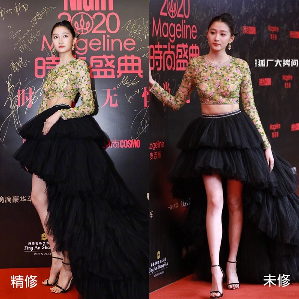 楊冪、劉詩詩、唐嫣同場紅毯PK！12女星紅毯造型精修vs未修，宋茜、關曉彤都被嫌胖