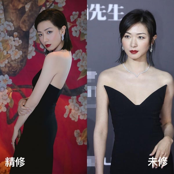女星紅毯造型精修vs未修5:萬茜