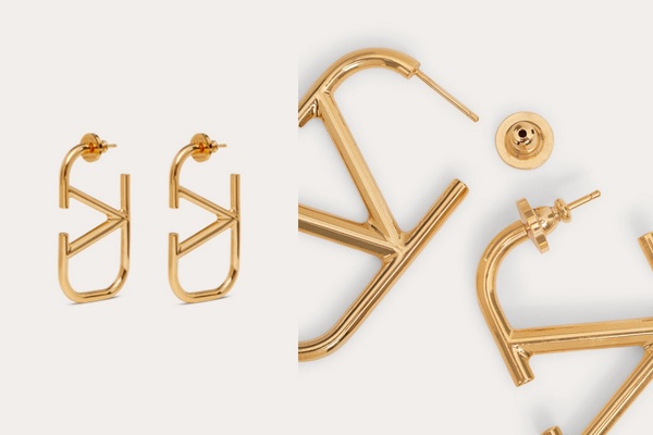 VALENTINO VLogo Signature 金屬耳環,約NT.11250