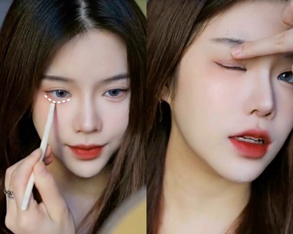 眉眼間距近必學！美妝博主親授消腫泡「眼影倒置」畫法，甜嫩撩人、眼妝更加乾淨不顯髒