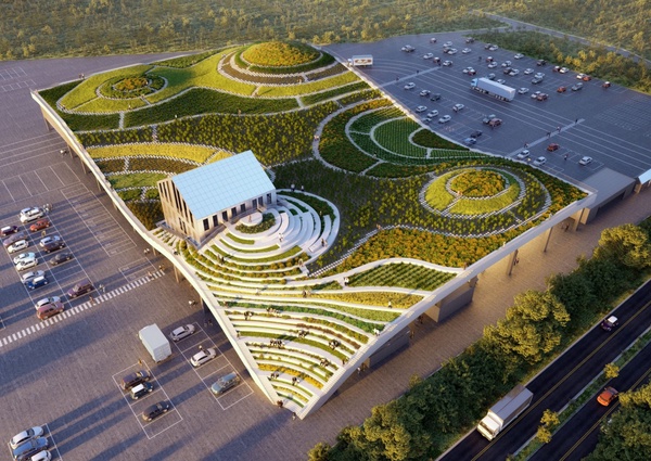 全台最美市場在台南！台南「新化果菜市場」波浪屋頂+梯田式設計，買菜也能超Chill～