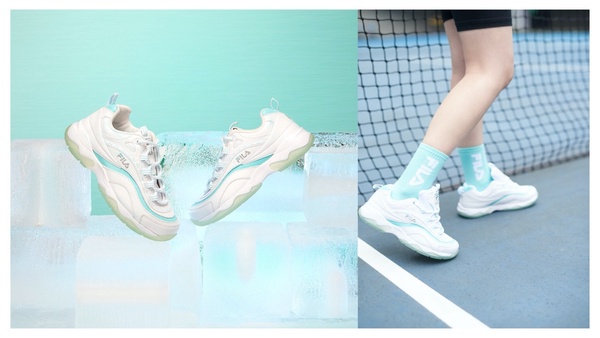「FILA RAY ICY冰晶版」共推出「霜花銀」、「冰珀粉」、「雪沐紫」以及「碧波藍」四色,市價2,480元。