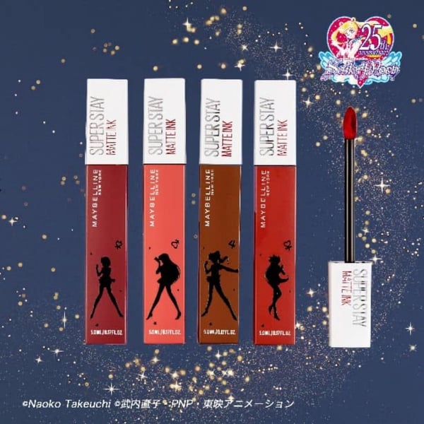 美戰迷注意!彩妝品牌Maybelline終於與美少女戰士聯名合作,將3款Maybelline熱賣單品印上超美剪影!