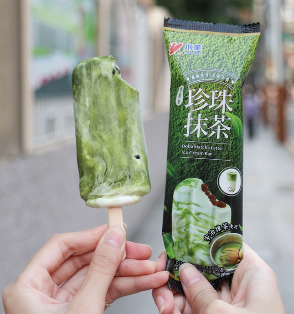 小美珍珠抹茶雪糕全聯開賣！雪糕版的抹茶珍珠歐蕾，雲霧感認真超美