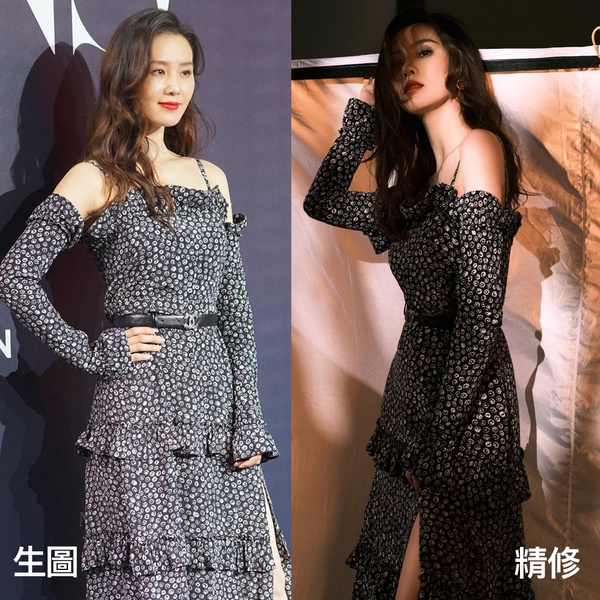 女星紅毯造型生圖vs精修2：劉詩詩